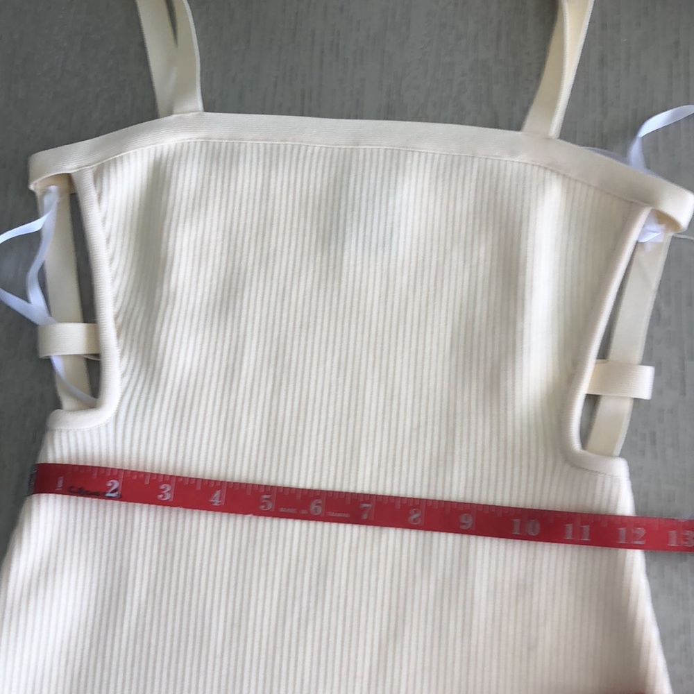 HERVE by Herve LEGER Cream Ribbed Dress Size S - Picture 10 of 12